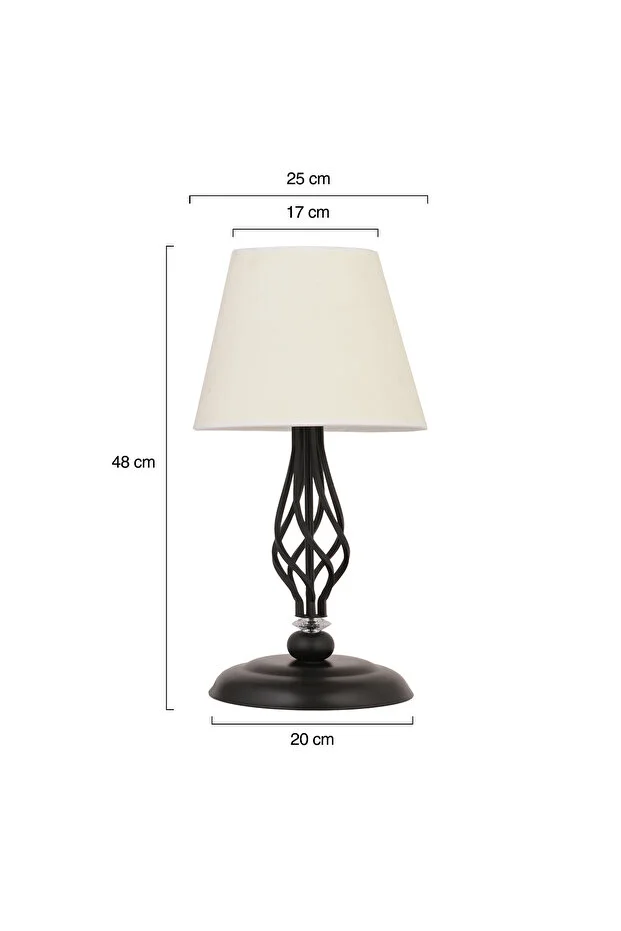 Lupin Beyaz Şapkalı Siyah Masa Lambası